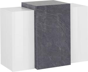 Pensile 3 Ante 90x38x65,5 cm Coro Bianco Lucido e Ardesia