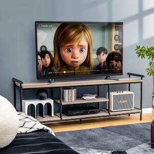 Costway Porta TV per televisori fino a 60 pollici con ripiani di stoccaggio, Tavolo consolle multimediale a 3 livelli
