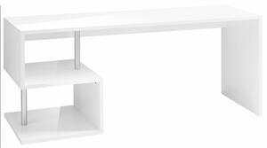 Scrivania con 2 Ripiani 180x60x77,5 cm Esse Bianco Lucido