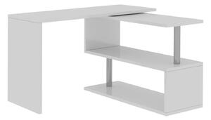 Scrivania con Gamba ad S Girevole 120/65x50x75 cm Volta Bianco Lucido