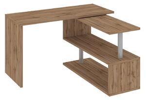 Scrivania con Gamba ad S Girevole 120/65x50x75 cm Volta Quercia Wotan