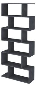 Libreria Moderana 80x24,6x191,8 cm Calli Bianco Lucido e Ardesia