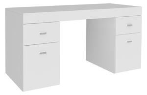 Scrivania 2 Ante 2 Cassetti 130x60x75 cm Sliding Larice bianco