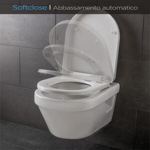 Blumfeldt Senzano, Tavoletta per WC, Forma a D, Abbassamento Automatico, Antibatterica