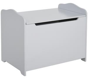 HOMCOM Cassapanca Portagiochi in Legno, Panca Contenitore per Cameretta Coperchio con Pistone Pneumatico, 60x40x48cm, Grigio|Aosom