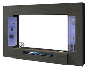 Parete Attrezzata Soggiorno 200x40x35 cm Egypt Grigio Antracite Opaco