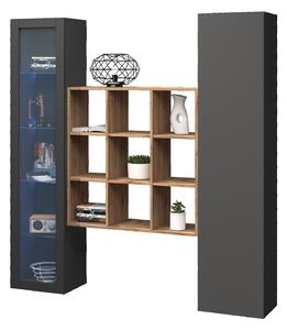 Parete Attrezzata Soggiorno 170x30x180 cm Maruska n°25 Grigio Antracite Opaco