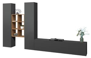 Parete Attrezzata Soggiorno 320x30x180 cm Maruska n°21 Grigio Antracite Opaco