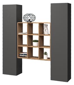 Parete Attrezzata Soggiorno 170x30x180 cm Maruska n°31 Grigio Antracite Opaco