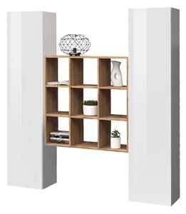 Parete Attrezzata Soggiorno 170x30x180 cm Maruska n°31 Bianco Lucido