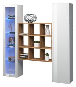 Parete Attrezzata Soggiorno 170x30x180 cm Maruska n°25 Bianco Lucido