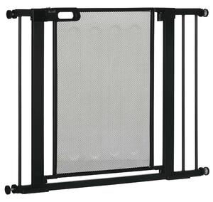 Cancellino per Cani Estensibile a Pressione con Chiusura Automatica 75-103x76 cm in Acciaio e ABS Nero
