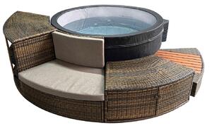 Vasca Idromassaggio Bagno di Ghiaccio da 3°C a 42°C Ø156x70 cm con Mobili 5kW NetSpa Ice Grigia