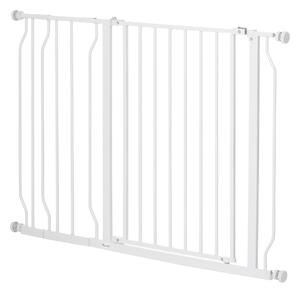 Cancelletto di Sicurezza per Cani Estensibile 75-115 cm per Scale e Porte in Acciaio e ABS Bianco