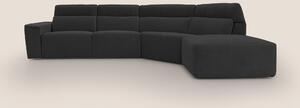 Clark Divano angolare con opzione relax elettrico in tessuto smacchiab
