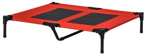 Lettino per Cani Grandi Rialzato con Tessuto a Rete 91,5x76,2x18 cm Peso Massimo 30kg Rosso