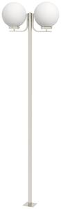 Lampione da Giardino con Paralumi a forma Sferica 63x25x210 cm in Acciaio Inox e Acrilico Argento