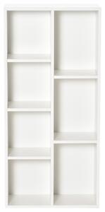 Libreria Moderna a Cubi con 7 Ripiani 50x24x106 cm in Legno Truciolato Bianca