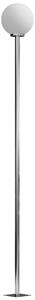 Lampioncino da Giardino Impermeabile Paralume Rotondo Ø25x223A cm con Palo in Acciaio Bianco Crema e Argento