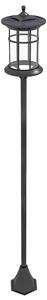 Lampione Solare da Giardino con Luce LED Bianco Freddo e IP44 H184 cm in Acciaio Inox e ABS Nero