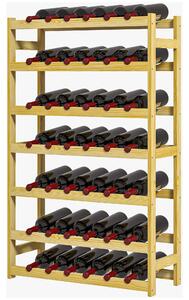 Scaffale Portabottiglie a 7 Livelli per 42 Bottiglie di Vino 63x25x102 cm Legno di Pino Naturale