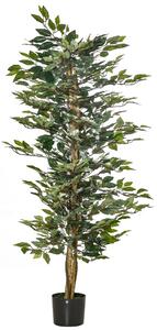 Pianta Artificiale di Ficus H150 cm con Vaso Verde