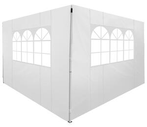 Set 2 Pareti Laterali per Gazebo 3x3 m Pieghevoli 295x200 cm in tessuto Oxford con Finestre Bianco