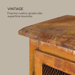 Blumfeldt Flame Locker Braciere Vintage 58x30 cm Acciaio Effetto Ruggine
