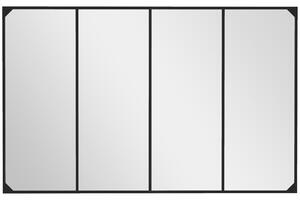 Specchio da Parete in Stile Industriale con 4 Ganci 109x2x69 cm in Vetro Multistrato Metallo e MDF Nero