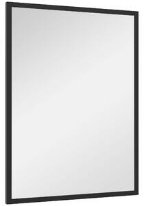 Specchio da Parete Rettangolare con Ganci 60x80 cm in Vetro e MDF Nero