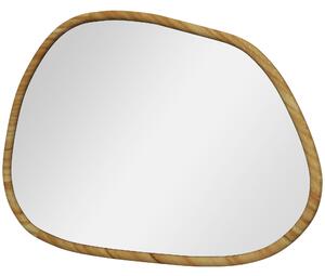 Specchio da Parete Moderno con Bordi Irregolari per Camera e Ingresso 70x50 cm Cornice in Legno