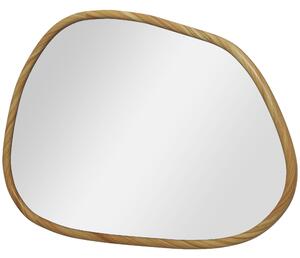 Specchio da Parete Moderno con Bordi Irregolari per Camera e Ingresso 80x60 cm Cornice in Legno