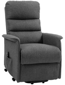 Poltrona Alzapersona Elettrica 1 Motore con 8 Punti Vibranti 62,5x93x97 cm 4 Modalità di Massaggio e Riscaldamento Grigia