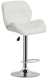 Sgabello da Bar Girevole 47x49x90-111 cm in Similpelle Bianco