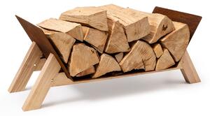 Blumfeldt Firebowl Langdon Wood Rust, legnaia, 68x38x34 cm, acciaio e legno