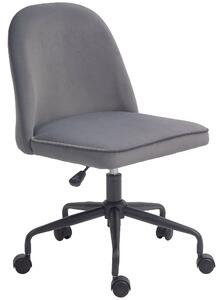 Sedia Poltrona Operativa da Ufficio con Funzione Dondolo 52x52x80-88 cm in Tessuto Vellutato Grigio