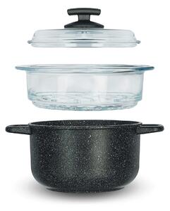 Set Vaporiera 3 Pezzi Antiaderente 2 Manici Ø20 cm Olympia Hard Cook