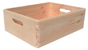 Contenitore Box Salvaspazio Sovrapponibile 40x30x14 cm in Legno di Pino Naturale