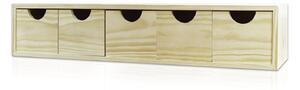Cassettiera da Tavolo 5 Cassetti 11,3x5,7x14 cm in Legno di Pino Massello Naturale