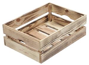 Contenitore a Cassetta Salvaspazio 40x30x14 cm in Legno Effetto Fiammato Naturale