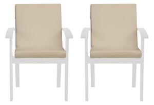 Set 2 Cuscini per Sedia da Giardino 90x45x5 cm in Dralon Allegro Ecru