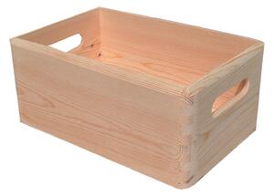 Contenitore Box Salvaspazio Sovrapponibile 30x20x14 cm in Legno di Pino Naturale