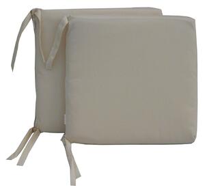 Set 2 Cuscini per Sedia da Giardino 40x40x5 cm in Dralon Allegro Ecru