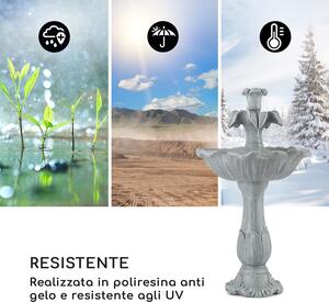 Blumfeldt Floreal Fontana da Giardino in Poliresina 6 W Design Romantico Effetto Metallico