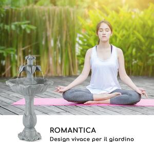 Blumfeldt Floreal Fontana da Giardino in Poliresina 6 W Design Romantico Effetto Metallico