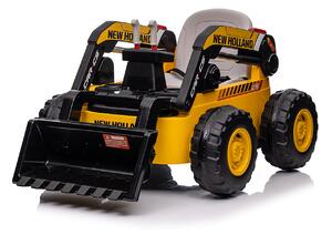 Escavatore Elettrico per Bambini 12V con Pala Scavatrice New Holland Giallo e Nero