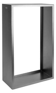 Portalegna per Camino 72x35x120cm in Ferro Verniciato Grigio Martellato