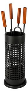 Set Camino 4 Pezzi H58 in Ferro Verniciato Grigio Martellato