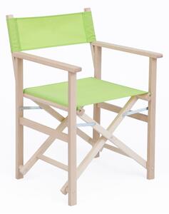 Sedia Regista Pieghevole da Giardino 55x57xh85 cm in Legno Faggio Massello Verde Acido
