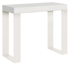 Consolle Allungabile 90-300x40x77 cm Tecno Bianco Frassino telaio Bianco